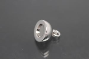 Steiner Magnetschliee Oval, rhodiniert, poliert 15,5x9mm