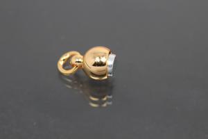 Steiner Magnetic Clasp double ball small, gold plated polished, rhodium plated sanded 14x6mm