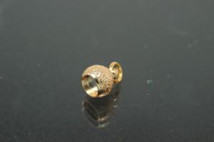 Steiner Magnetschliee Doppelkugel klein, vergoldet, brillantiert 14x6mm