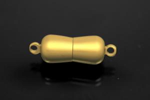 Steiner Magnetic Clasp double ball long, gold plated, sanded 23x7mm