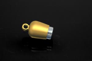 Steiner Magnetschliee Doppelkugel lang, vegoldet, mattiert 23x7mm