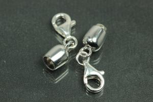 Steiner Vario Magnetic Clasp Double Ball long, metal rhodium plated polished, size approx. length 45,0mm