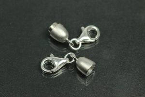 Steiner Vario Magnetic Clasp Tipped Ova metal rhodium plated sanded, size approx. length 45,0mm