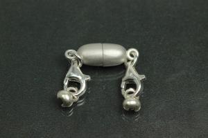 Steiner Vario Magnetic Clasp Tipped Ova metal rhodium plated sanded, size approx. length 55,0mm