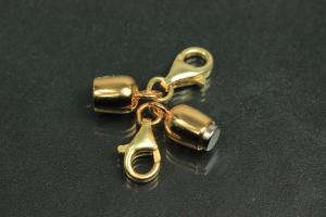 Steiner Vario Magnetic Clasp Double Ball long, metal gold plated polished, size approx. length 45,0mm