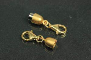 Steiner Vario Magnetic Clasp Tipped Oval metal gold plated sanded, size approx. length 45,0mm