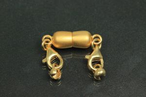 Steiner Varioverschluss Doppelkugel lang unecht vergoldet mattiert, Lnge ca.55,0mm