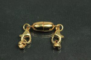 Steiner Vario Magnetic Clasp Tipped Oval metal gold plated polished, size approx. length 55,0mm