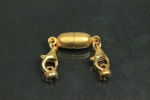 Steiner Vario Magnetic Clasp Tipped Oval metal gold plated sanded, size approx. length 55,0mm