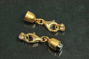 Steiner Vario Magnetic Clasp Tipped Oval metal gold plated sanded, size approx. length 55,0mm