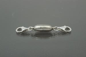 Steiner Vario Magnetic Clasp metal tipped oval sanded, rhodium plated, 925/- silver trigger clasp