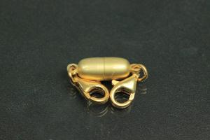Steiner Vario Magnetic Clasp metal tipped oval gold plated sanded, trigger clasp 925/- silver gold plated