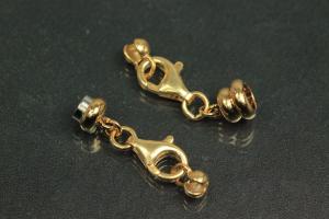 Steiner Vario Magnetic Clasp metal triple roll polished gold plated, 925/-silver trigger clasp, power cap gold plated