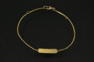 Schildarmband 333/- massiv Ankerkette mit Karabiner ca.Ma�e L�nge 19,0cm, Breite 1,3mm, Schild 25x5,3x0,6mm poliert