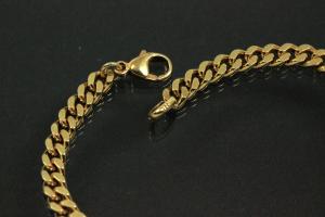 Shield bracelet 333/- solid curb chain polished, approx. dimensions length 19.0cm, width 4.7mm, shield 33x7.0x0.8mm