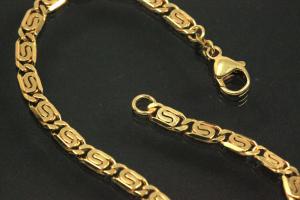 Bracelet 333/- solid S-tank links with carabiner approx. Dimensions length 20.5cm, width 4.60mm,