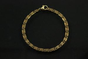 Bracelet 333/- solid S-tank links with carabiner approx. Dimensions length 20.5cm, width 4.60mm,