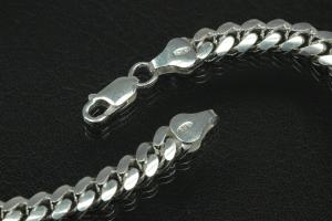 Curb Chain Necklace 925/- Silver with trigger clasp approx.width 4,9mm