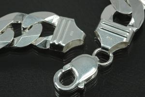 Panzerkette 6 seitig diamantiert 925/- Silber mit Karabiner ca Ma�e Breite 14,0mm