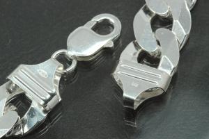 Panzerkette 6 seitig diamantiert 925/- Silber mit Karabiner ca Ma�e Breite 15,6mm