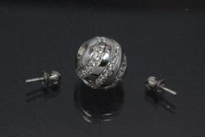 Wechselschliesse 925/- Silber mit Zirkonia gefasst 8mm