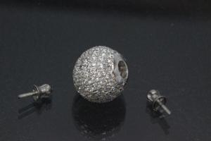 Wechselschliesse 925/- Silber mit Zirkonia gefasst 10mm