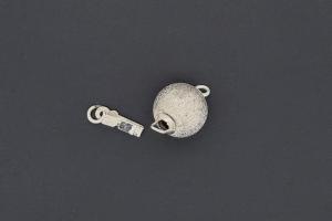 Kugelschliee ca. 10mm brillantiert Metall silberfarben