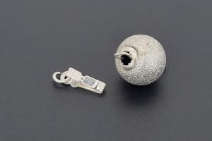 Kugelschliee ca. 10mm brillantiert Metall silberfarben