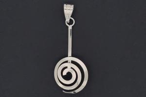 Edelstein-Donut-Spiralhalter ca. 15,5mm mit Schlaufe, poliert, unecht, ca. 41mm lang,