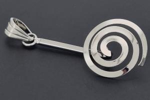 Edelstein-Donut-Spiralhalter ca. 15,5mm mit Schlaufe, poliert, unecht, ca. 41mm lang,