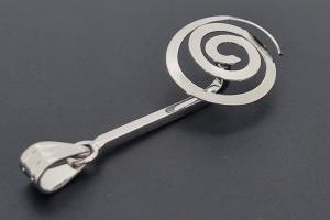 Edelstein-Donut-Spiralhalter ca. 15,5mm mit Schlaufe, poliert, unecht, ca. 41mm lang,