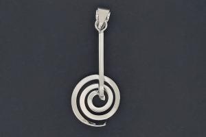 Edelstein-Donut-Spiralhalter ca. 15,5mm mit Schlaufe, poliert, unecht, ca. 41mm lang,