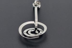 Edelstein-Donut-Spiralhalter ca. 15,5mm mit Schlaufe, poliert, unecht, ca. 41mm lang,