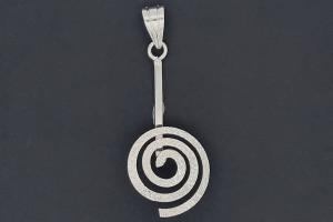 Edelstein-Donut-Spiralhalter ca. 15,5mm mit Schlaufe, gemustert, unecht, ca. 41mm lang,