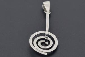 Edelstein-Donut-Spiralhalter ca. 15,5mm mit Schlaufe, gemustert, unecht, ca. 41mm lang,