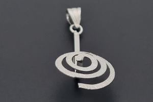 Edelstein-Donut-Spiralhalter ca. 15,5mm mit Schlaufe, gemustert, unecht, ca. 41mm lang,