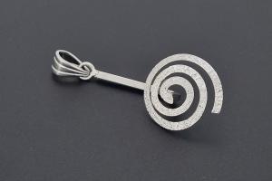Edelstein-Donut-Spiralhalter ca. 15,5mm mit Schlaufe, gemustert, unecht, ca. 41mm lang,