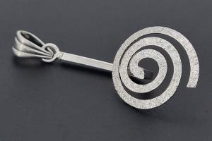 Edelstein-Donut-Spiralhalter ca. 15,5mm mit Schlaufe, gemustert, unecht, ca. 41mm lang,