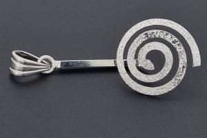 Edelstein-Donut-Spiralhalter ca. 15,5mm mit Schlaufe, gemustert, unecht, ca. 41mm lang,