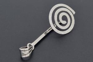 Edelstein-Donut-Spiralhalter ca. 15,5mm mit Schlaufe, gemustert, unecht, ca. 41mm lang,