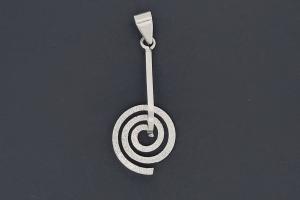 Edelstein-Donut-Spiralhalter ca. 15,5mm mit Schlaufe, gemustert, unecht, ca. 41mm lang,