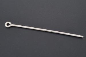 Wechselstab mit Gewinde und se, ca Mae Draht 1,3mm, Lnge 55mm, Nutzlnge 45mm, Unecht, versilbert