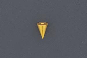 Endteile fr Wechselstbe Modell  Kegel klein 5,5x8mm, Metall, vergoldet