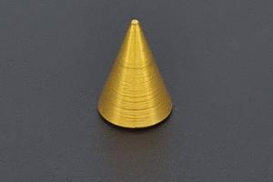 Endteile fr Wechselstbe Modell  Kegel klein 5,5x8mm, Metall, vergoldet