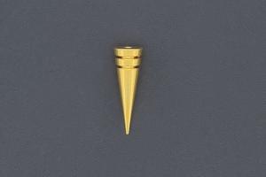 Endteile fr Wechselstbe Modell  Kegel gro 18x6mm, Metall, vergoldet