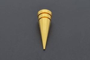Endteile fr Wechselstbe Modell  Kegel gro 18x6mm, Metall, vergoldet