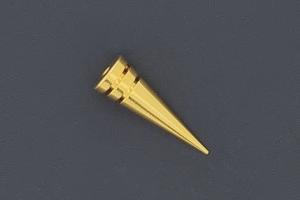 Endteile fr Wechselstbe Modell  Kegel gro 18x6mm, Metall, vergoldet
