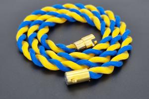 Fanartikel Seidenkordel - Collier, blau / gelb , Lnge ca. 45cm