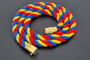 Fanartikel Seidenkordel - Collier, blau / gelb / rot , Lnge ca. 43-45cm