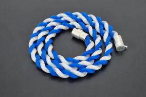 Fanartikel Seidenkordel - Collier, blau / weiss , Lnge ca. 45cm
